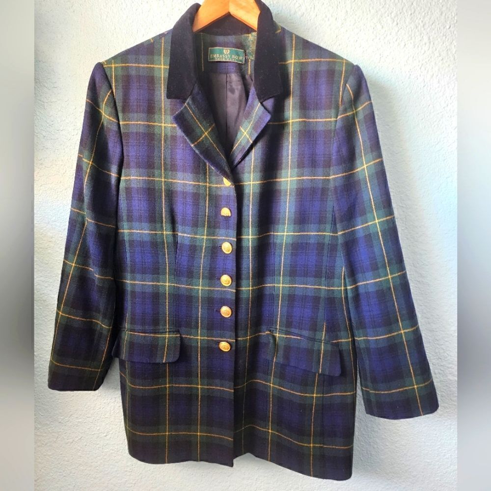 Embassy Row Vintage new wool blazer long jacket